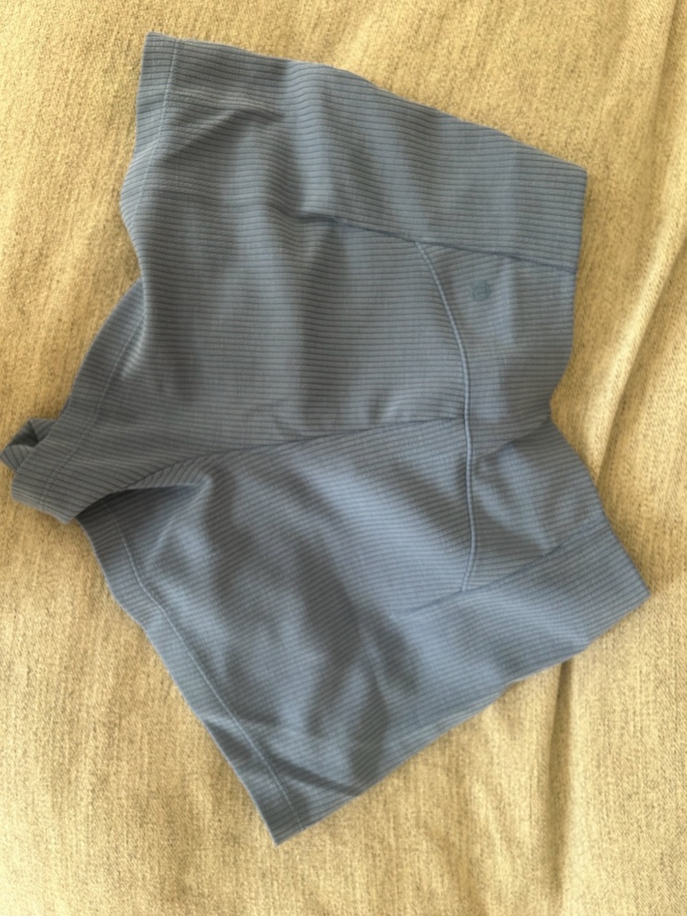 Lululemon Blue Ribbed High Rise Athletic Workout Shorts - Picture 2 of 3